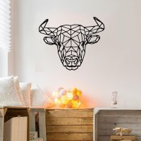 Geometric Cow Pattern Wall Sticker Bull Animals Vinyl Wall Decals Bedroom Home Decoration Accessories For Living Room