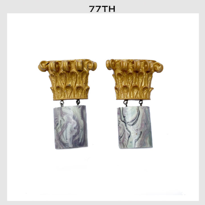 77th-corinthian-earring-ต่างหูเรซิ่นเสาบาโรค