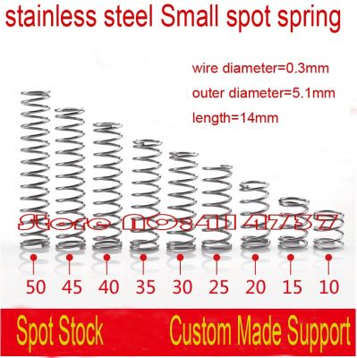 【LZ】 50pcs 0.3x5.1x14mm 0.3mm wire stainless steel Small spot spring  compression spring pressure spring