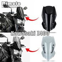 กระจกรถจักรยานยนต์ BJMOTO สำหรับ Kawasaki Z250 Z400 2019 2020ป้องกันหน้าจอกระจกรถยนต์กันลมพร้อมที่ยึดตัวยึด