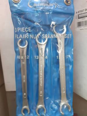 CHAMPION FLAIR NUT WRENCH 3 Pcs SET ประแจแหวนผ่า 3ตัว ชุด (10-17)ประกอบด้วย 10*12  ,13*14,15*17 มิล ยี่ห้อ แชมเปี้ยน จากตัวแทนจำหน่าย