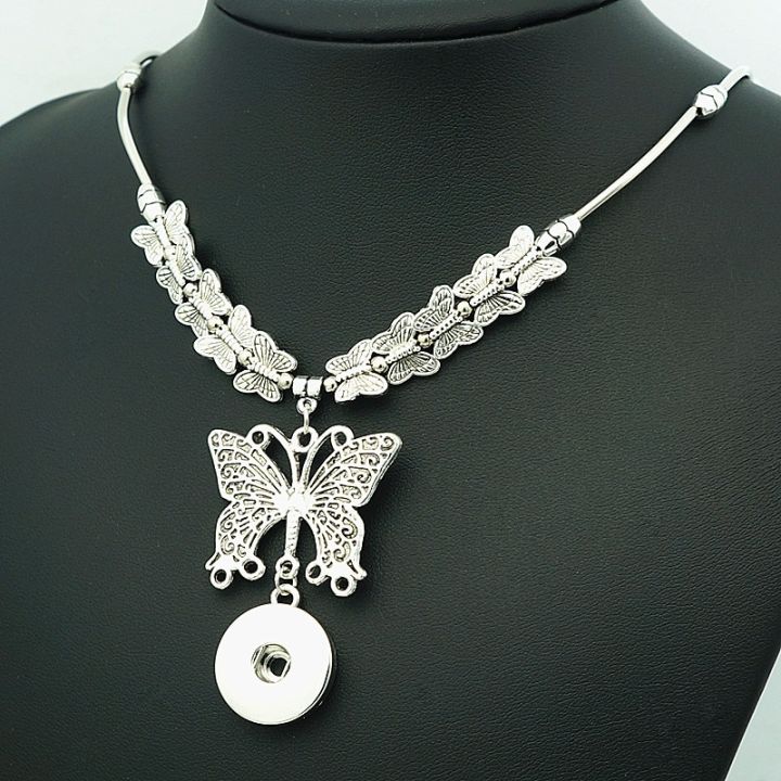 jdy6h-new-fashion-beauty-butterfly-vintage-flowers-metal-snap-pendant-necklace-50cm-fit-12mm-18mm-snap-buttons-snap-jewelry