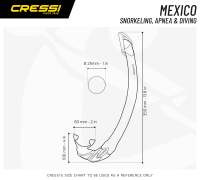 Cressi หน้ากากดำน้ำกึ่งแห้งเม็กซิโกซิลิโคนดำน้ำตื้นอุปกรณ์ดำน้ำว่ายน้ำท่อช่วยหายใจแบบยืดหยุ่นซิลิกาเจลดำน้ำตื้น