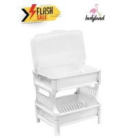 [⚡ส่งฟรี] Dish Racks PICNIC ที่คว่ำจาน2ชั้น (สีขาว) ) 43.4X49X62.5 ชั้นวางจาน2ชั้น ที่คว่ำจาน ที่วางจาน ผลิตจากพลาสติกคุณภาพ