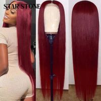 【LZ】✱☜  99J Red Lace Front Human Hair Wigs Colored Straight Burgundy 13x4 Transparent Lace Frontal Closure Wig Glueless Wigs For Women