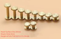 10pcs Pure Brass flat head Stud Screw Nail Screw back Leather Rivet Belt H4 /5/ 6/ 7/ 8/10/12/15/20mm