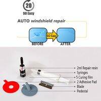 {7ho car tools} ชุดซ่อมกระจกหน้ารถ Auto Glass Windscreen Repair Kit Automotive Quick Fix Tool Set For Chips Amp; Scratches Star Shaped Bulls Eye