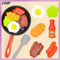 CXXP 8Pcs การจำลอง ขนมปัง ผัก แกล้งเล่น หม้อ ของเล่นอาหารครัว ชุดเครื่องครัว