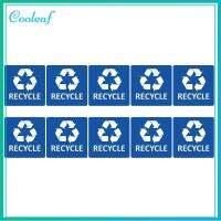 COOLEAF 10Pcs สีฟ้าสีฟ้า ฉลากรีไซเคิลสำหรับตกแต่ง 5x5นิ้ว กาวในตัว สติ๊กเกอร์รีไซเคิลสติ๊กเกอร์ ง่ายต่อการใช้ สี่เหลี่ยมสี่เหลี่ยม สติ๊กเกอร์ป้ายรีไซเคิล สำหรับถังขยะสามารถ