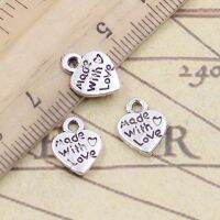 30pcs Charms Heart Made With Love 12x10mm Tibetan Bronze Silver Color Pendants Antique Jewelry Making DIY Handmade Craft DIY accessories and others