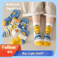 ALDRICH FASHION 5pairs ฤดูหนาวที่อบอุ่น ถุงเท้าผ้าฝ้ายฤดูหนาว S M L XL พิมพ์ลายการ์ตูน ถุงเท้า midtube สะดวกสบายสบายๆ กันลื่น ถุงเท้าของเด็ก เด็กชายและเด็กหญิง