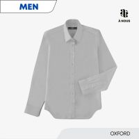 À NOUS - MEN SHIRT - Slim Fit - Oxford (Light Grey) / เสื้อเชิ๊ต ทรงพอดีตัว ผ้าอ๊อกฟอร์ต สีเทา อ่อน