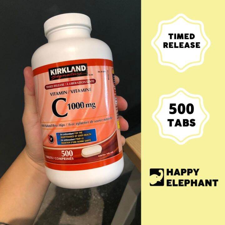 Kirkland Signature Timed Release Vitamin C 1000 mg 500 Tablets