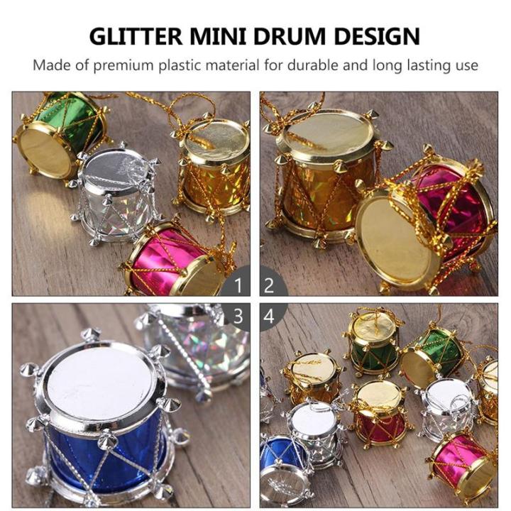cw-60pcs-christmas-tree-mini-drum-hanging-pendants-colorful-glitter-adornment-mini-drum-ornament-for-christmas-tree-decoration