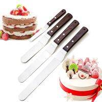 FAIS DU 4 6 8 10 inch Spatula Decorating Tools With Wood Handle for Smoother Icing