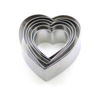 6PCS Heart Shape Biscuit Baking Stainless Steel Metal Molds Shape Cutters for Kitchen,Baking Small Size