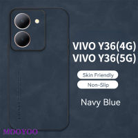 เคส VIVO Y36 4G 5G เคสโทรศัพท์อ่อนปกป้องกล้องกรอบเปลือกแกะหรูหราเคสหนังแท้สำหรับ VIVO V2247 V2248