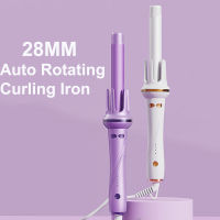 28มม. Single Barrel เซรามิค Curling Iron หมุนอัตโนมัติผม Curler Iron Curling Wand Hair Waver เครื่องมือจัดแต่งทรงผม