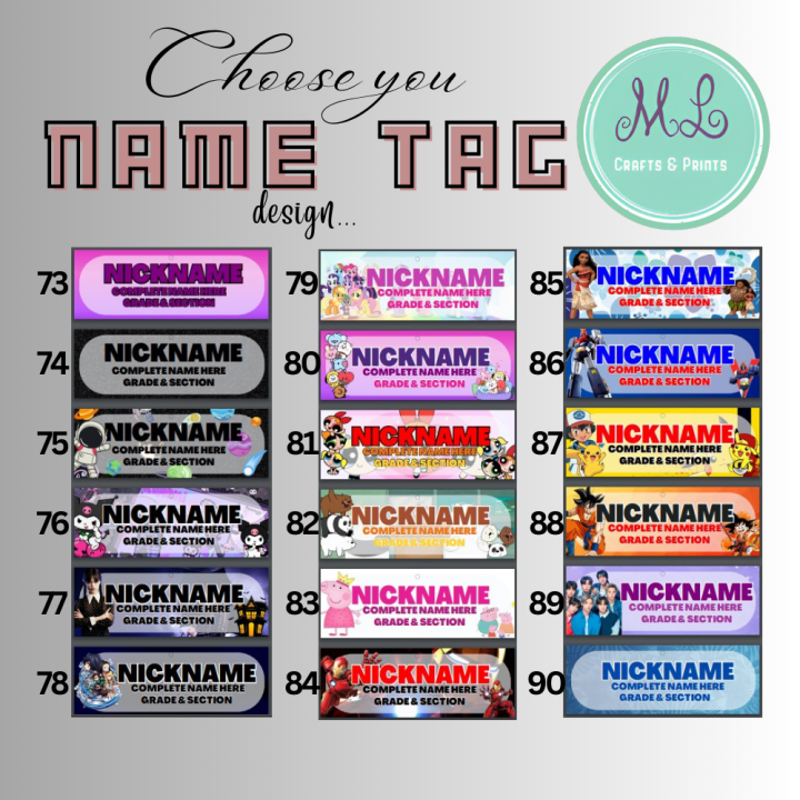 Laminated Student Name Tag with Lace | Lazada PH