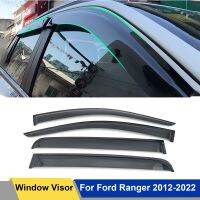 4PCS รถภายนอกประตู Visor Sun Rain Guards Weather Shield Window Deflector สำหรับ Ford Ranger 2012-2022 Wiltrak XL XLT XL