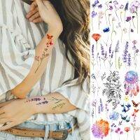 hot！【DT】✌  Watercolor Reed Tattoos Temporary Custom Stickers Flash Fake Tato Ankle