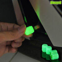 8Pcs Luminous Valve Caps Fluorescent Green Night Glowing รถรถจักรยานยนต์จักรยานล้อจัดแต่งทรงผมยาง Hub Luminous Cap