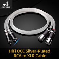 ATAUDIO Hifi สาย2RCA ไปยัง2XLR คุณภาพสูง OCC ชุบเงินดูอัล XLR ไปยังสายออดิโอดูเอิ้ล RCA