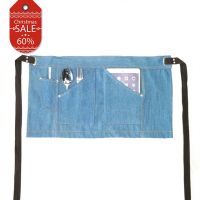 Style Blue Denim Waist Half Short Apron with Pockets Restaurant Waiters Waitress Chef Apron Kitchen Accessories Aprons