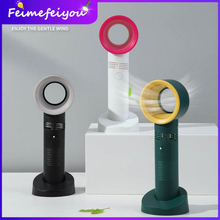 Mini Bladeless Fan Rechargeable USB Handheld Small Fan Mini Fan Portable Upgraded Leafless Fan
