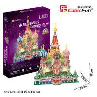 3D Puzzle CubicFun Basils Cathedral (LED) #L519h มหาวิหารเซนต์เบซิล รัสเซีย ตัวต่อ 3มิติ จำนวน 224ชิ้น จิ๊กซอว์ 3มิติ มีเก็บเงินปลายทาง - Toys Store