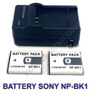 NP-BK1  NP-FK1  BK1  FK1 แบตเตอรี่  แท่นชาร์จ  แบตเตอรี่พร้อมแท่นชาร์จสำหรับกล้องโซนี่ Battery  Charger  Battery and Charger For Sony DSC-S750, DSC-S780, DSC-S950, DSC-980, DSC-W180, DSC W190, MHS-PM1, MHS-PM1V, MHS-PM5, MHS-CM5 BY KONDEEKIKKU SHOP