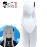 HSIU Re Zero Starting Life in Another World cosplay Echidna Wig silver long hair + Free gift brand wig cap