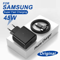 Asal PD 45W Penyesuai Kuasa Pengecas Super Cepat untuk Samsung Galaksi S22 S21 S23 Ultra Nota 20 10 Plus USB Jenis C Mengecas Kabel