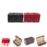 UEETIQ【Hot Sale】 2PCS Mini กระเป๋าเดินทางขนาดเล็ก Vintage Suitcase Mini Toy Mini House Accessory Mini Wood Case