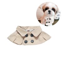 British Buttons Dog Clothes Autumn Pet Coat Brown Dog Christmas Cloak Warm Short Clothing Puppy Clothes Teddy Chihuahua Costume