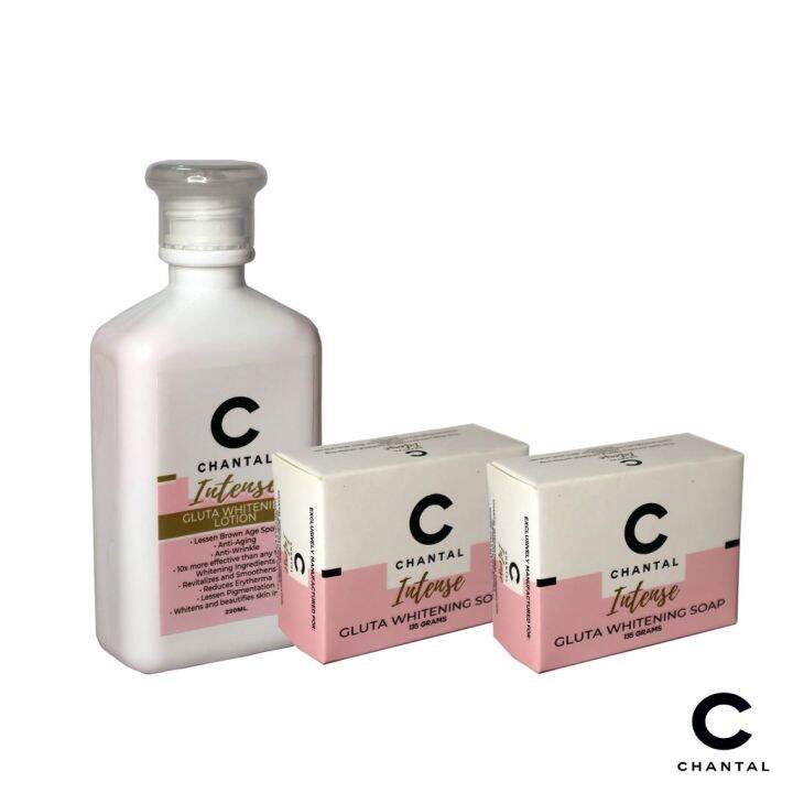 CHANTAL INTENSE Gluta Whitening Set (1 lotion 250ml 2 soap 135gms