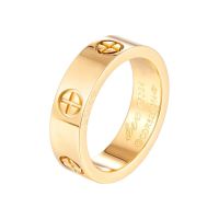 Fashion Classic Cross Stainless Steel Rings For Women Men Gold Color Luxury Brand Jewelry Wedding Gift