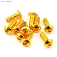 ▤ 10pcs Grade 12.9 Half Round Head Plating Titanium Gold Hex Screw M2 M2.5 M3 M4 M5 Iso7380 Hex Socket Screw Length 3-35mm