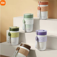 【CW】Xiaomi 400ml Stainless Steel Thermos Mug Exquisite Coffee Cup Portable Travel Mug Cute Cup Girls Gift Leakproof Straw Water Cup