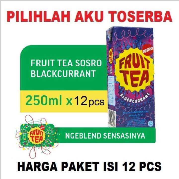 Fruit Tea Sosro BLACKCURRANT Kotak 250 ml - ( HARGA 12 pcs ) | Lazada