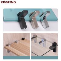 KK FING Adjustable Glass Clamps Wall Mount Glass Shelf Holder F Clip Punch-free Glass Fixed Folder Wood Shelf Bracket