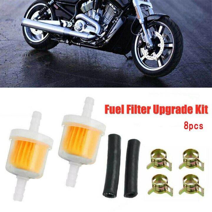 1Set Automotive Tandem Fuel Filter Upgrade Kit Car InLine Fuel Filter