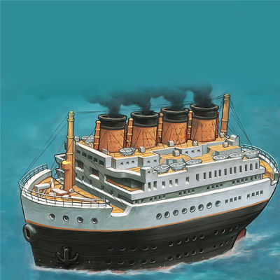MOE-001 Mini Titanic Royal Cruise Q Edition Mail Ship ชุดประกอบไม้ Deck เรืองานอดิเรกชุด DIY