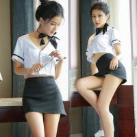 sexy cosplay ชุดคอสเพลย์ flight attendant Free Size black สีดำ SE64