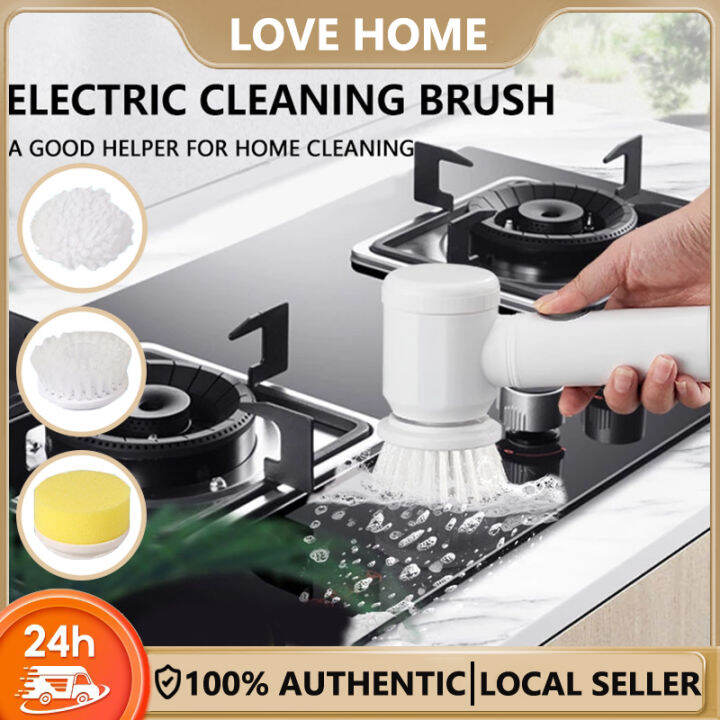 Rechargeable 5in1 Handheld Bathtub Brush Kitchen Bathroom Sink Cleaning Tool Toilet Tub