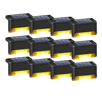 Solar Waterproof Deck Lights Step Lights Led Fence Lamp for Patio,Stairs,Garden Pathway,Step &amp; Fences(Warm White)12Pcs