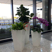 （HOT) กระถางดอกไม้แบบผสมผสานใหม่ Baoan Airport Meichen Flower Vase ตั้งพื้นขนาดใหญ่ห้างสรรพสินค้า FRP กระถางดอกไม้ตกแต่งภูมิทัศน์