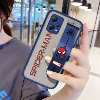 เคส Hpcase สำหรับ Xiaomi Redmi Note 12 5G Xiaomi Poco X5 5G พร้อมสายรัดข้อมือด้านหลังเป็นฝ้าลายการ์ตูนสไปเดอร์แมนเคสใส่โทรศัพท์ขอบนิ่มฝาครอบปกป้องเลนส์เต็มรูปแบบเคสโทรศัพท์บางพิเศษ