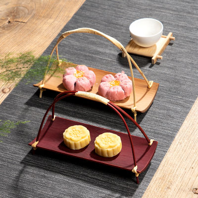 ไม้ไผ่ชาแบบพกพาผ้าเช็ดตัวถาดขนมถาดของว่างญี่ปุ่นKung Fuพิธีชงชาอุปกรณ์เสริมตกแต่งโรงแรม
