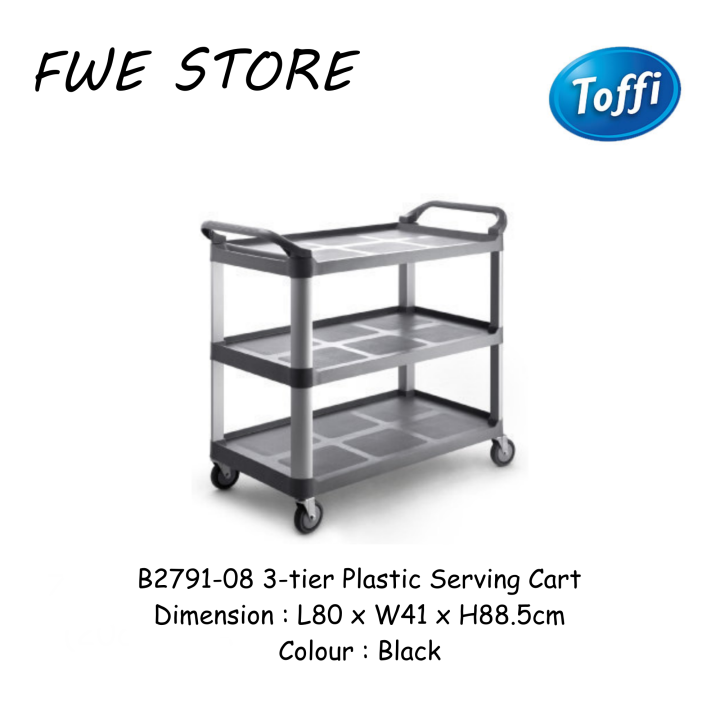 3tier Plastic Serving Cart / Dish Collecting Cart / Restaurant Trolley